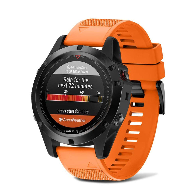 NotoCity Compatible Fenix 5X Band 26mm Width Soft Silicone Watch Strap for Fenix 8 Pro 47mm/8 51mm/Fenix 6X/Fenix 7X/Fenix 5X Plus/Fenix 6X Pro/Fenix 3/Fenix 3 HR/Tactix/Descent MK1/D2 Delta PX-6pcs Red+Slate+Black+Orange+White+Green