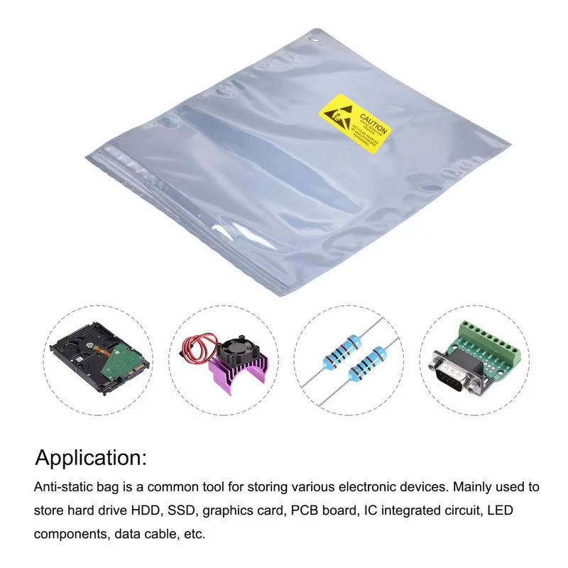 Antistatic Bags, 100pcs Resealable ESD Bags 3.2x4.7inches with Labels for GPU Hard Drive SSD HDD and Electronic Device (Ziplock-3.2X4.7-100pc) Ziplock-3.2X4.7-100pc