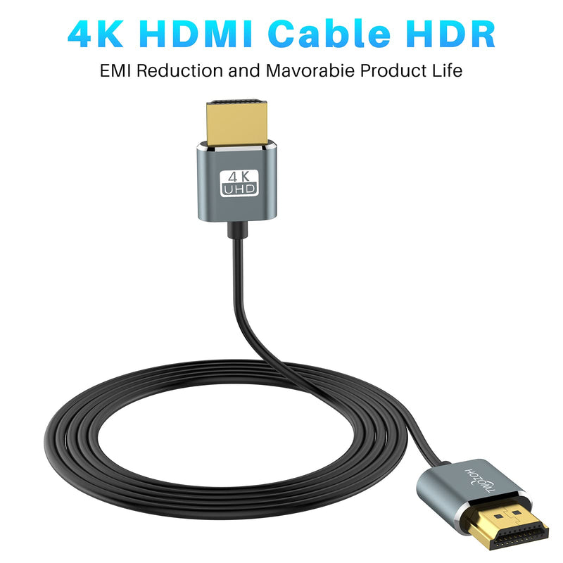 Twozoh Slim 4K HDMI Cable 6.6FT 10 Pack, Ultra Thin & Flexible Skinny HDMI to HDMI 2.0 Cord Support 4K/60HZ 18gbps Laptop, Monitor, PS5, PS4, Xbox One, Fire TV THIN HDMI 10-Pack