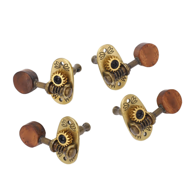[AUSTRALIA] - 4Pcs Ukulele Tuning Pegs, Acoustic Guitar Pegs 2R 2L Machine Heads, Elegant Rosewood Bronze Zinc Alloy Ukulele Tuners with Sleeves and Screws for 4 String Instruments 