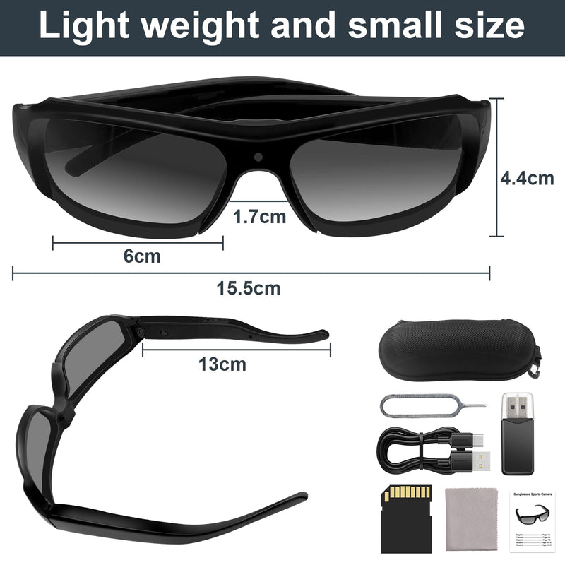 Glasses Camera HD 1080p Video Cameras UV400 Lenses for Outdoor Activities