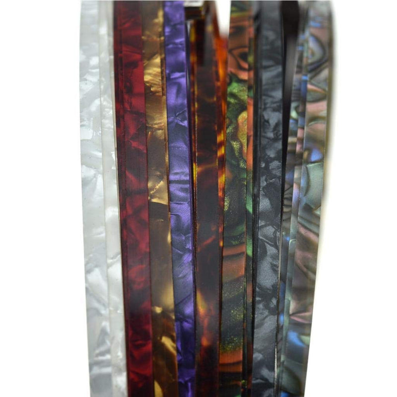 Dopro 2pcs Guitar Binding Purfling Strips Guitar Binding Strip 1650 * 5 * 1.5mm for Acoustic or Classical Guitar Brown Pearl