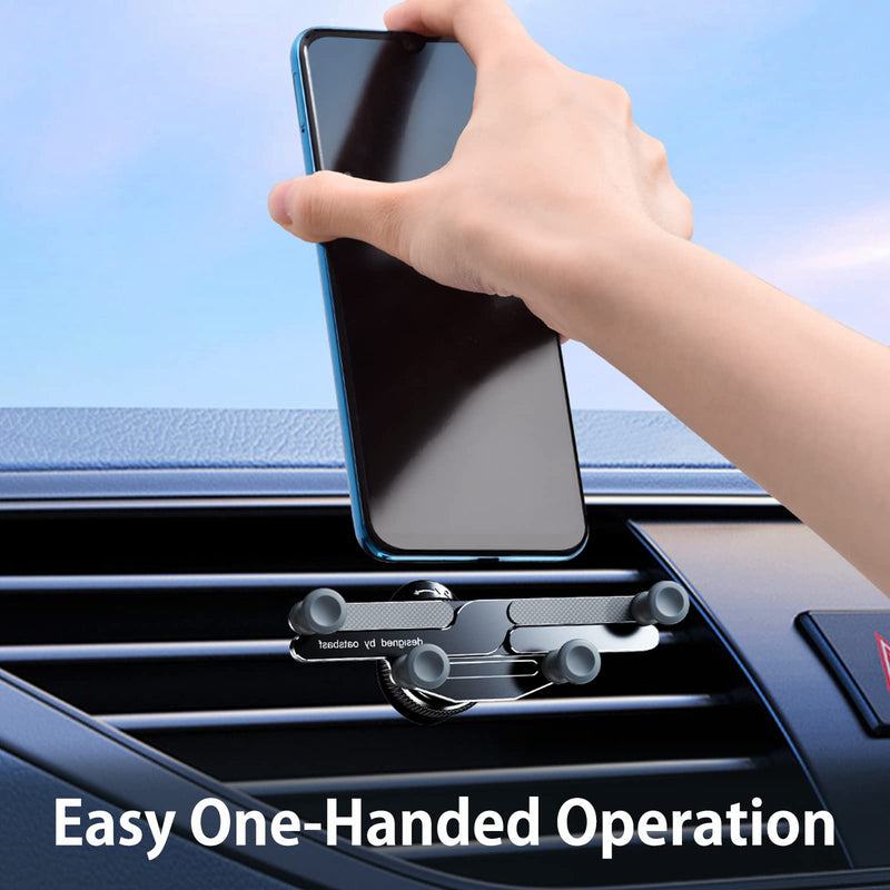 OATSBASF Metal Car Vent Phone Mount Gravity Cell Phone Holder for iPhone | Foldable Design, Never Blocking Vent, Hands Free Universal Extension Clip Air Phone Holder Fit for All Phone Models X03