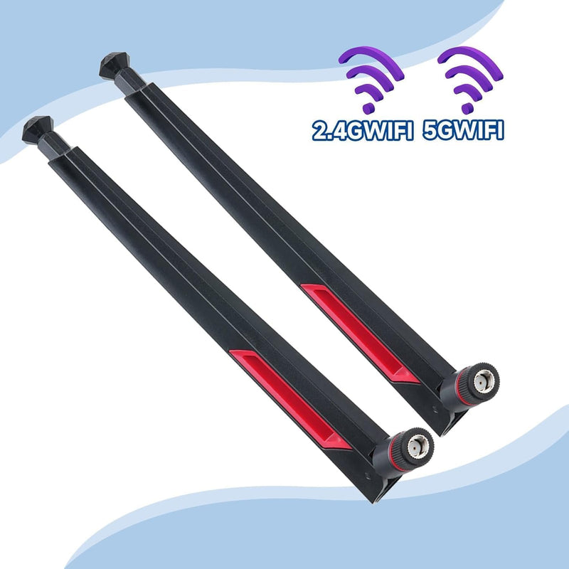 Superbat Dual Band MIMO Bluetooth RP-SMA WiFi Antenna 2pcs for PC Desktop | 2.4GHz 5GHz 5.8GHz for Computer WiFi Router Wireless Network Card Security IP Camera Video Surveillance Monitor