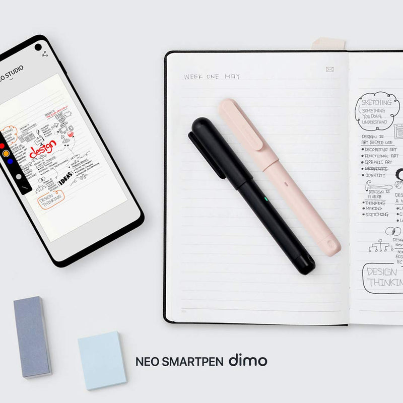 Neo Smartpen dimo Bluetooth Digital Pen with 2 GB Internal Memory Digitize Handwriting for iOS and Android, Compatible with Neo Studio App and Neo Notebooks - Pink