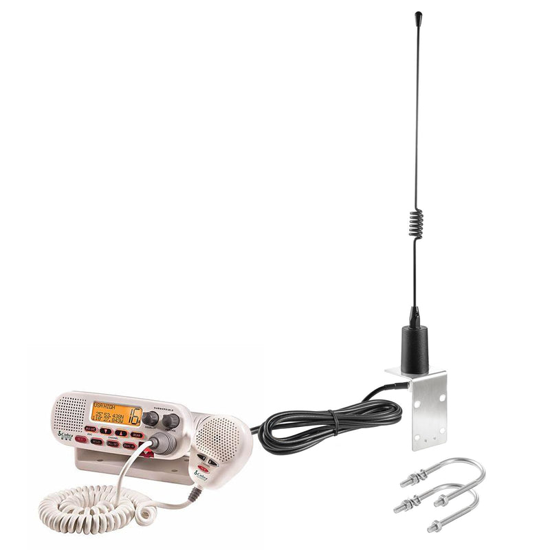 Long Range VHF Marine Radio Antenna 156-163MHz Antenna PL259 Connector with 16.5 Feet Low Loss Coaxial Cable for Midland Uniden Cobra Icom Yaesu Vertex Standard Marine Radio, Eifagur Spring Antenna