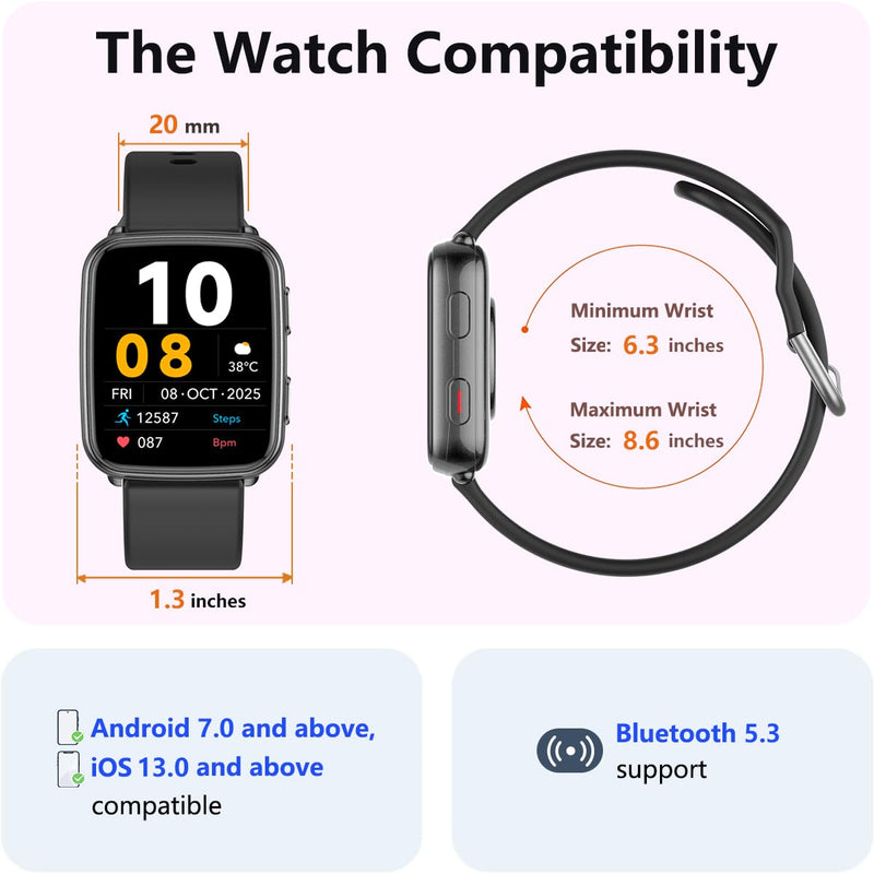 MorePro Fitness Tracker with 24/7 Heart Rate & Blood Pressure Monitor, Blood Oxygen & Sleep Tracker, Smart Watch with Step Calorie Counter, IP68 Waterproof Activity Tracker for Women Men Android iOS Urban Bronze