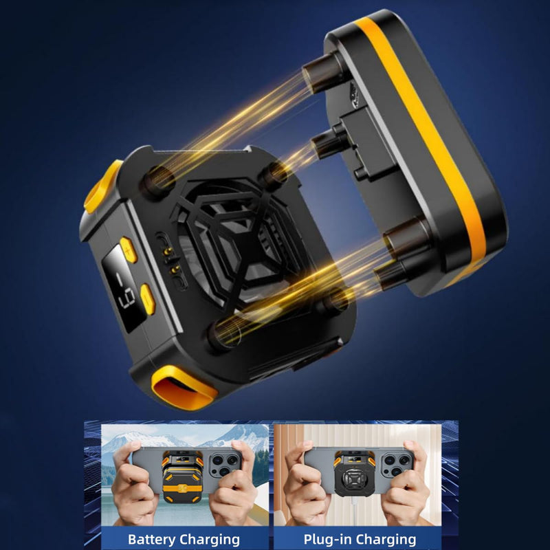Magnetic Semiconductor Phone Cooler Fan with Rechargeable Battery | Temperature Display, Phone Cooling Fan for Gaming, Live Streaming, and Video Calls, Compatible with iPhone & Android