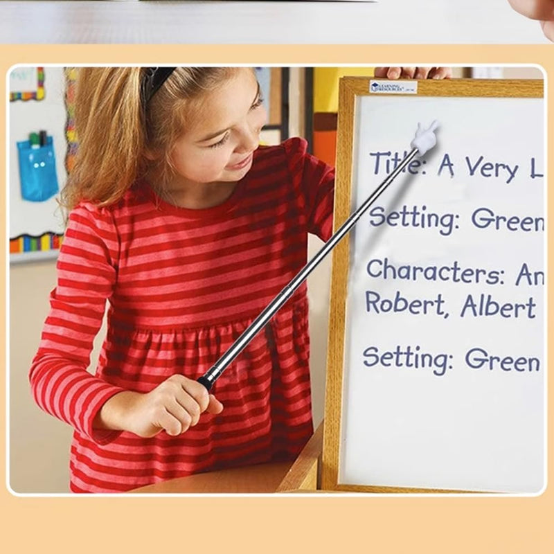 Teacher Pointer Sticks Finger,Pointer for Classroom,Telescoping Hand Pointer, Retractable Classroom Pointer Fingers for Elementary School Kindergarten Teacher,Classroom Supplies (1 PCS, Black) 1 PCS