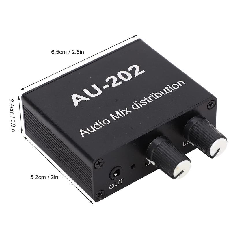 Mini Audio Mixer Aluminum Alloy Portable Stereo Mixer with Power Adapter 100-240V Professional Compact Sound Console for Recording Mixing Live Performance