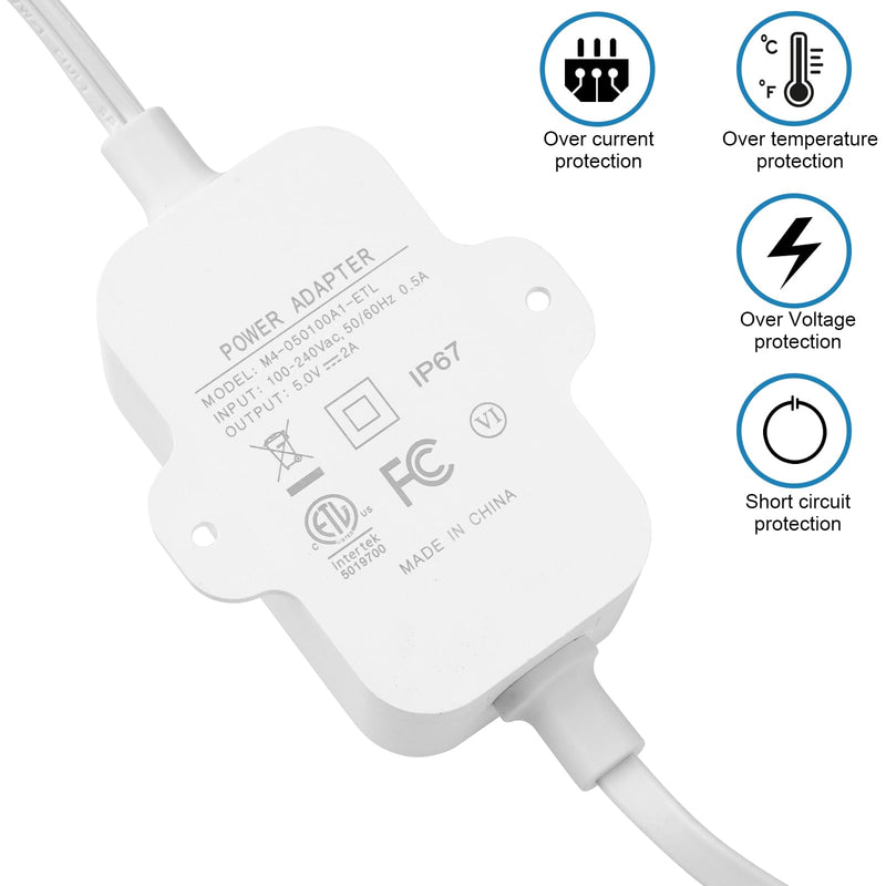 13Ft/4m Charging Cable Power Adapter Designed for Wyze Cam Pan v3, Wyze Cam V4, Wyze OG, Wyze Cam v3 and v3 Pro, No Need for a Charging Head, Suitable for Indoor and Outdoor Use, IP67 Waterproof