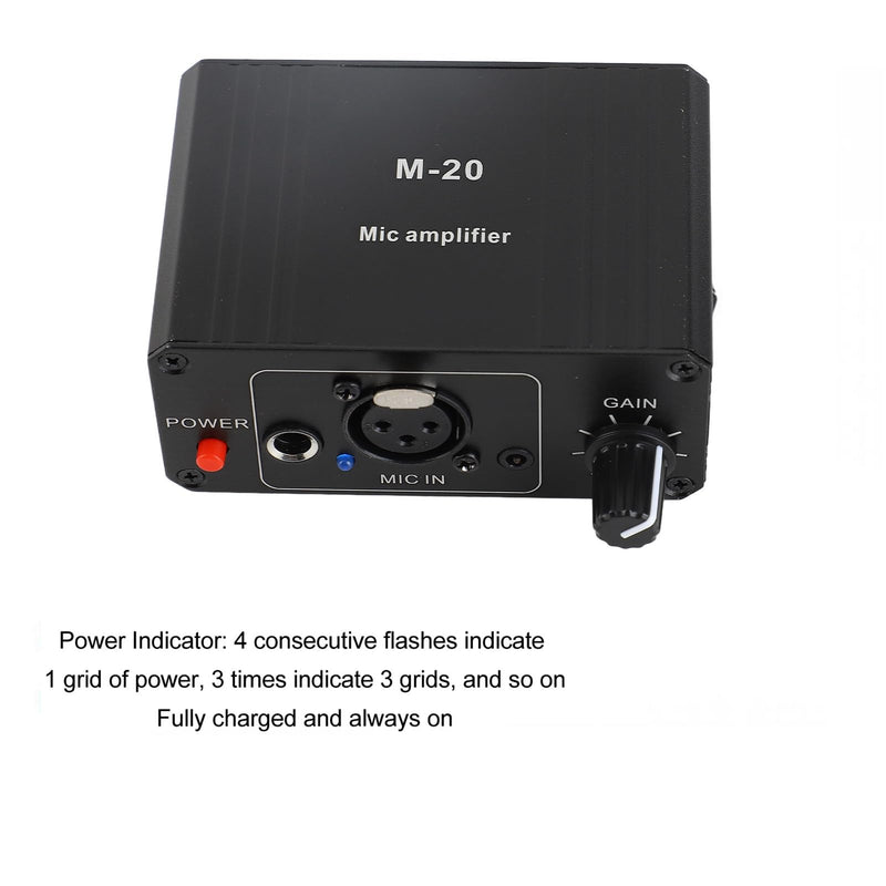 Microphone Preamp, 48V Power High Gain Electronic Audio Stereo Phonograph Preamplifier, with XLR Output, for Dynamic Condenser Microphones Booster