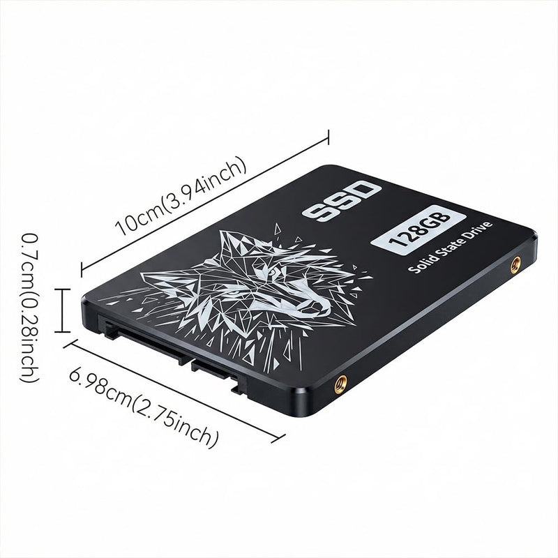 128GB SSD Internal Solid State Drive 2.5" SSD SATA III 6Gb/s, 550MB/s Read Speed 3D TLC NAND for Laptop and PC Desktop Performance Boost (Style E)