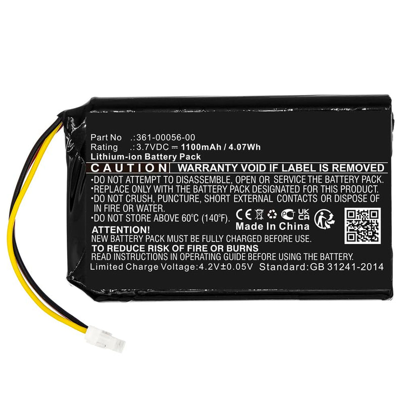 1100mAh 361-00056-00, 361-00056-50 Battery Replacement Compatible with Garmin Drive 50, 50LM, 51, 51LMT, Nuvi 30, 50, 50LM, 52, 52LM, 52LMT, 55, 55LM, 55LMT GPS Navigation Units