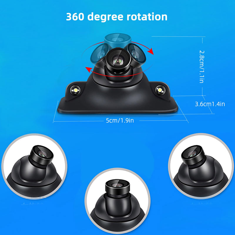 Car Side Rear View Backup Camera Reversing 5 in Monitor Reverse Image Front Parking Night Vision Rear Mirror Positive for Vehicle