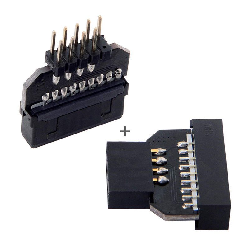 CY 1set USB 2.0 9Pin Housing Reversible to Motherboard USB 3.0 20pin Header Female Adapter