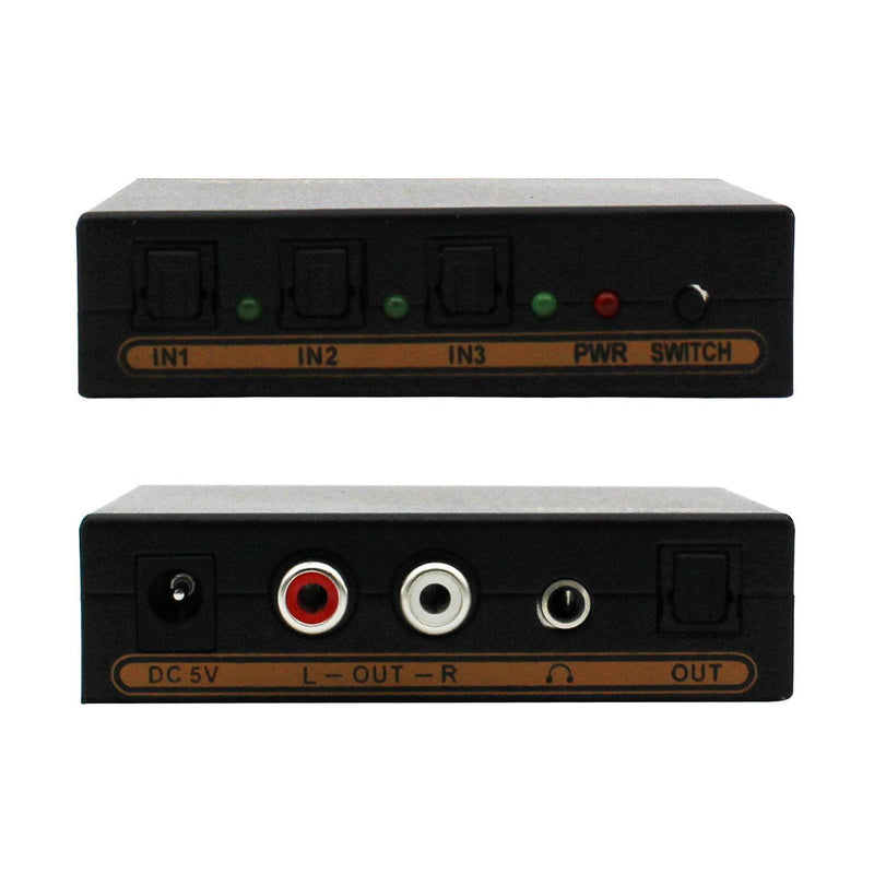 [AUSTRALIA] - Wiistar Toslink Switch 3x1 Digital Optical Audio Switch 3x1 with Analog RCA and 3.5mm Support 5.1CH 5.1CH/ LPCM2.0/ DTS 