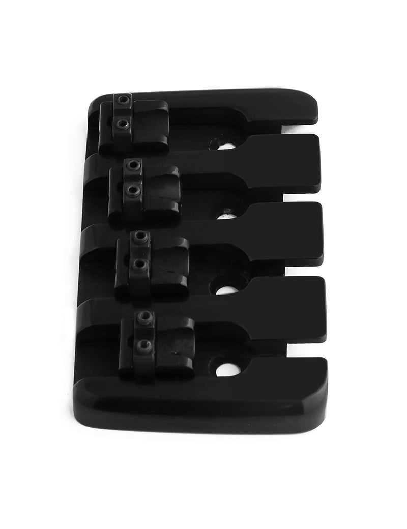 [AUSTRALIA] - 4 String Bass Bridge A Style Top Load Tailpiece with Zinc Saddles for Electric Jazz Bass P Bass Black High Mass. 