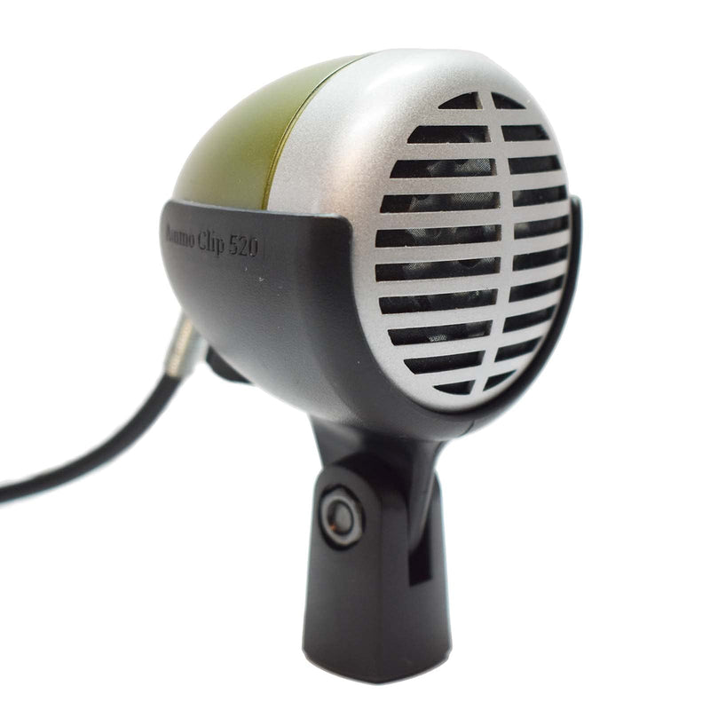 Ammo Clip 520 Bullet Mic Holder Compatible With Shure 520DX Green Bullet, Superlux D112/C and Other Similar Harmonica Microphones (Natural Black) Natural Black