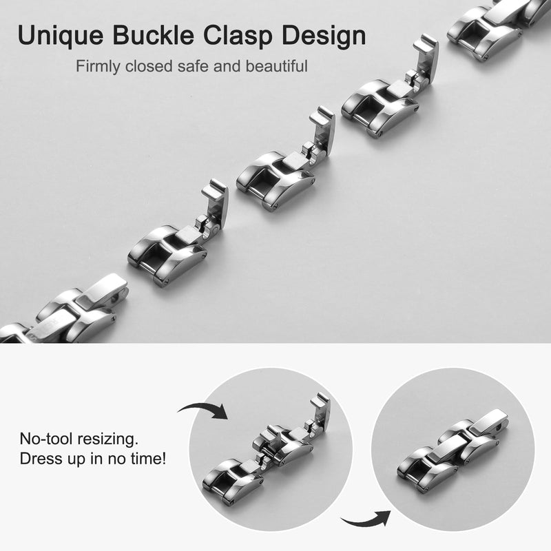 Luxury Silver Metal Band Compatible with Apple Watch Bands for Women | Stainless Steel, Chain Straps for iWatch Series 9 8 7 6 5 4 3 2 1 SE, 41mm 40mm 38mm 42mm(Series 11 10), Adjustable Retro Classic/Silver