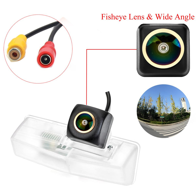 AHD1080P Car Reverse Camera for Lexus CT200h HS250h Toyota Matrix Venza Prius RAV4, License Plate Light Replacement, Fisheye Golden Backup Cam, Night Vision, 170° Wide Angle, IP69