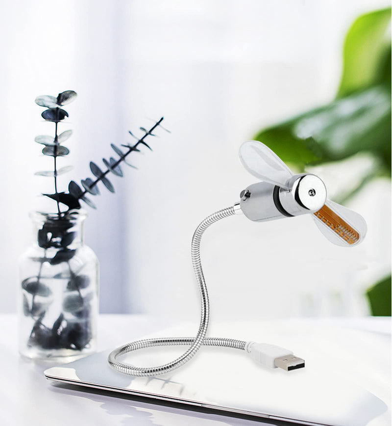 [New] USB LED Clock Fan with Temperature, SAYTAY Mobile USB Real Time Fan Fahrenheit and Celsius Display Portable Cooling Mini USB Quiet Gooseneck Fan for Office, Home & Travel (TC) TC