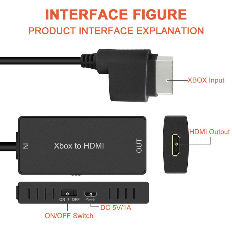 ZUZONG Xbox 360 to HDMI Converter, HD Link Cable for Xbox360 HDMI Adapter Support 720P/1080P, Compatible with Xbox 360 and Slim