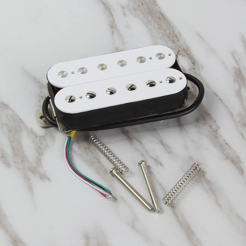 FLEOR Alnico 2 Humbucker Pickup 8-9K Electric Guitar Pickup Bridge Humbucker, White Bridge Pickup
