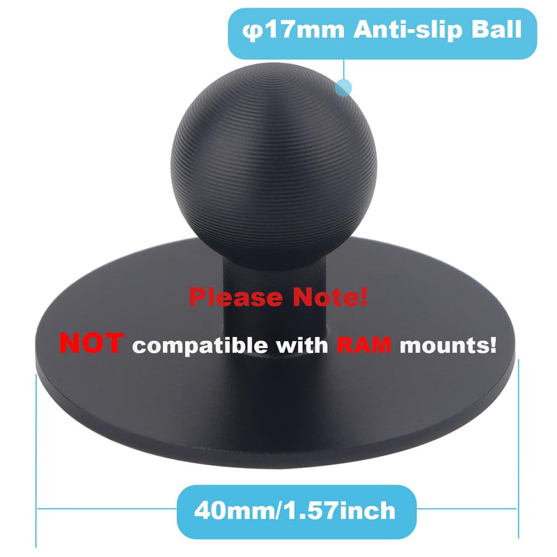 Aluminum Alloy 17mm Ball Mount, Adhesive Ball Base, Car Cell Phone Holder Dashboard Mount, Compatible with Garmin Nuvi GPS (Pack of 2) 4cm x 17mm (Pack of 2)