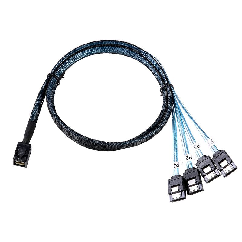 2Pack SFF-8643 to SATA: 1M SFF-8643 Mini-SAS to SATA-Cable SFF8643 to SATA Mini SAS HD to SATA Forward Breakout (3.3FT) 3.3FT 2PACK