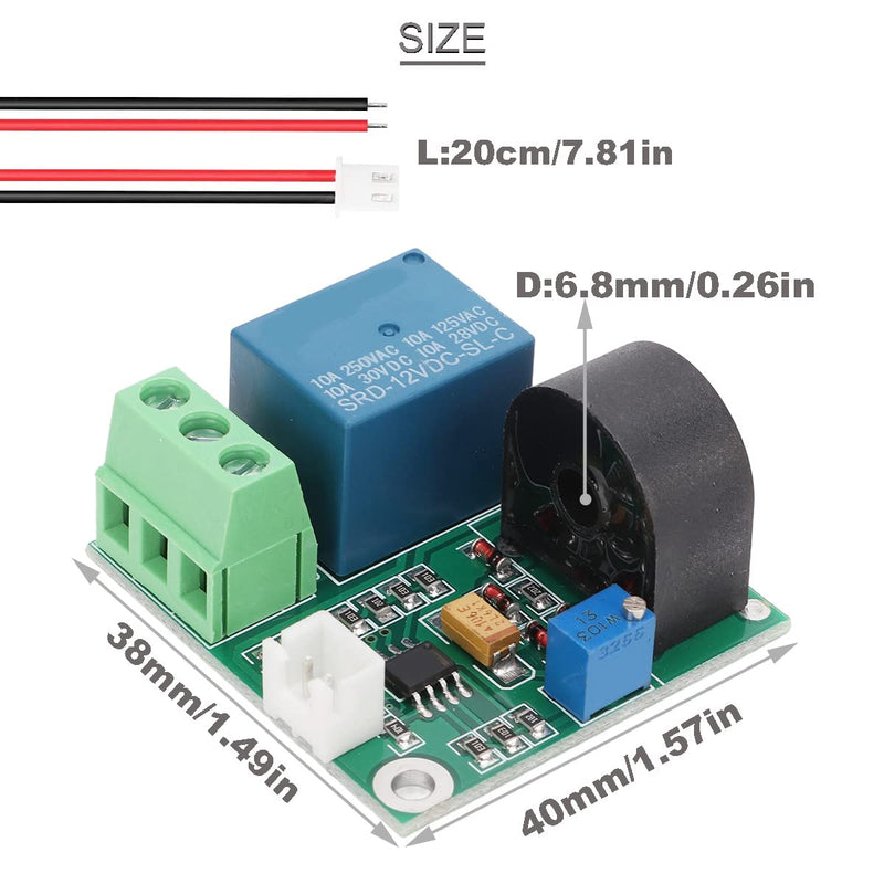[AUSTRALIA] - Youmile Current Detection Sensor AC Current Sensor Module 5V 12V 24V 0-5A Adjustable Relay Protection Module Overcurrent Protection Switching Output with Screwdriver (12V) Pack of 2 