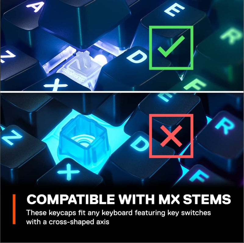 SteelSeries PRISMCAPS - Double Shot Pudding-Style Keycaps - Durable PBT Thermoplastic - Compatible with a Wide Range of Mechanical Keyboards - Black