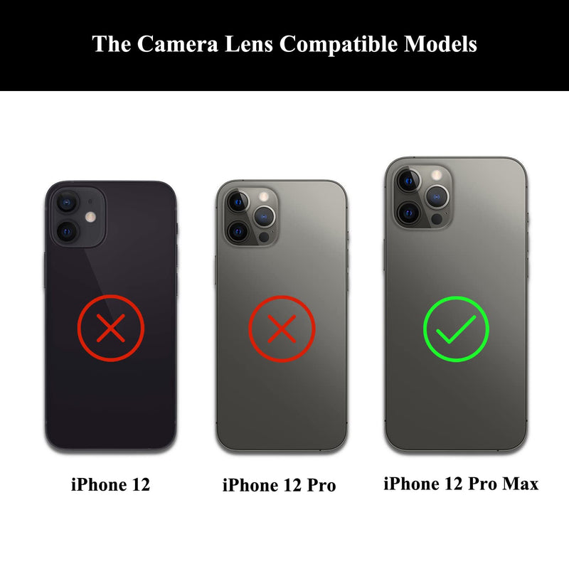 [AUSTRALIA] - 2 Sets Rear Camera Lens Glass Replacement with Adhesive Pre-Installed Compatible for iPhone 12 Pro Max (3 Pieces/Set) with Repair Tools and Installation Manual 