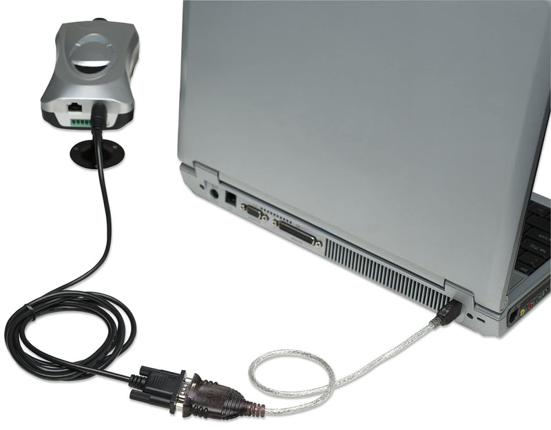 Manhattan USB to RS232 Serial Adapter Converter – Long 18 Inch Cable Cord, 24 AWG - Connects Serial Device to a USB Port, FTDI Chipset, Compatible with Window, Linux, Mac – 3 Year Mfg Warranty–205153 Prolific PL-2303RA 0.45 m