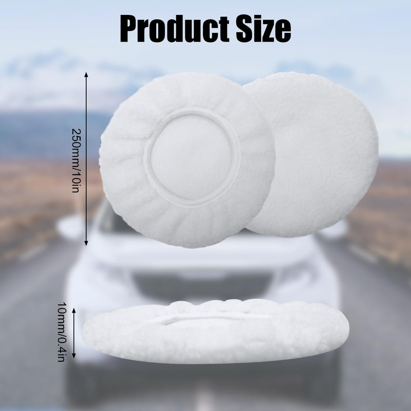 Samamoca Set of 4 Lambswool Polishing Hoods, Car Polishing Hoods Set, for Einhell Cordless Car Polishing Machines Ce-Cb 18/254 Li, Cc-Po 90, for 220 mm - 250 mm Polishing Machines, Car Polishing Hood