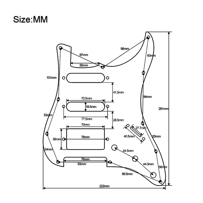 SAPHUE SSH-Coil Splitting Electric Guitar ST Style Loaded Pickguard with On/On Coil Spliting Switch Loaded Prewired Scratchplate (White) White