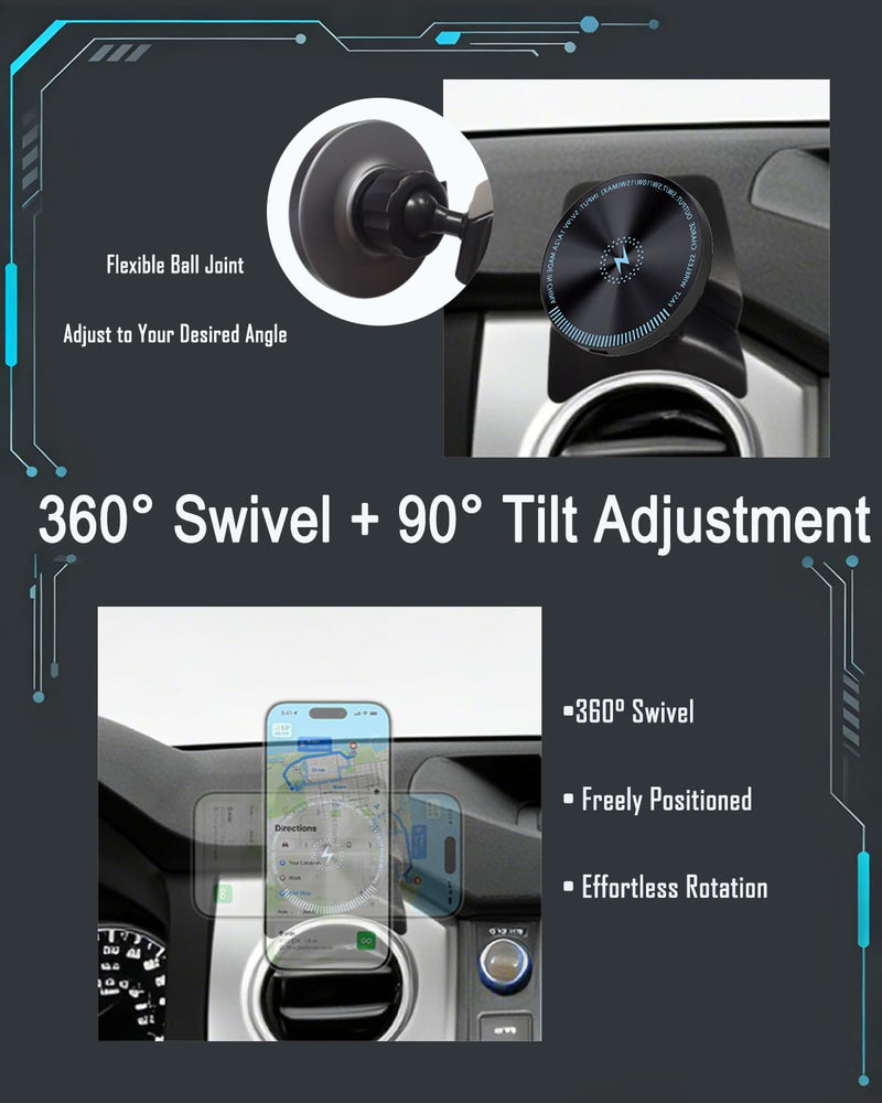 for Tundra Phone Mount 2014-2021 Magnetic Fast Wireless Charging | Custom Fit for Tundra, Strong Magnetism, Universal Compatibility, 360° Rotation, No Drill, No View Blockage, Secure Hold