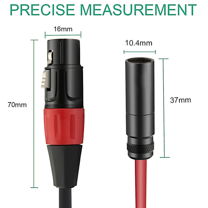 Mini XLR Male to XLR Female Microphone Audio Cable for Blackmagic Pocket 4K Camera Video Assist 4K - 1ft (Pack of 2) 1 feet (Pack of 2)