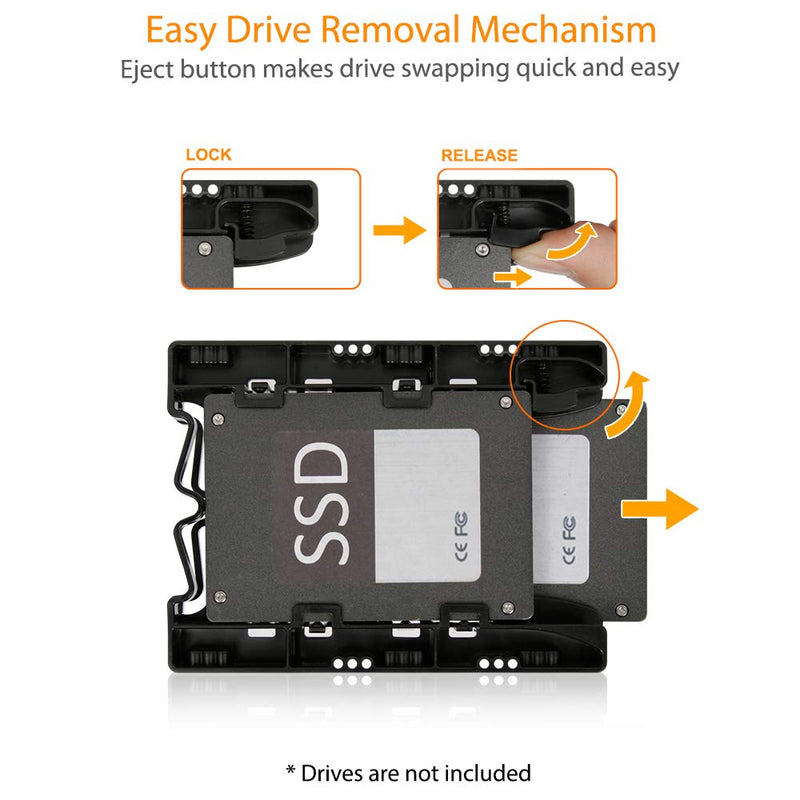 ICY DOCK Dual 2.5" HDD & SSD Light Weight Mounting Bracket for Internal 3.5" Drive Bay | EZ-Fit Lite MB290SP-B 2 Bay