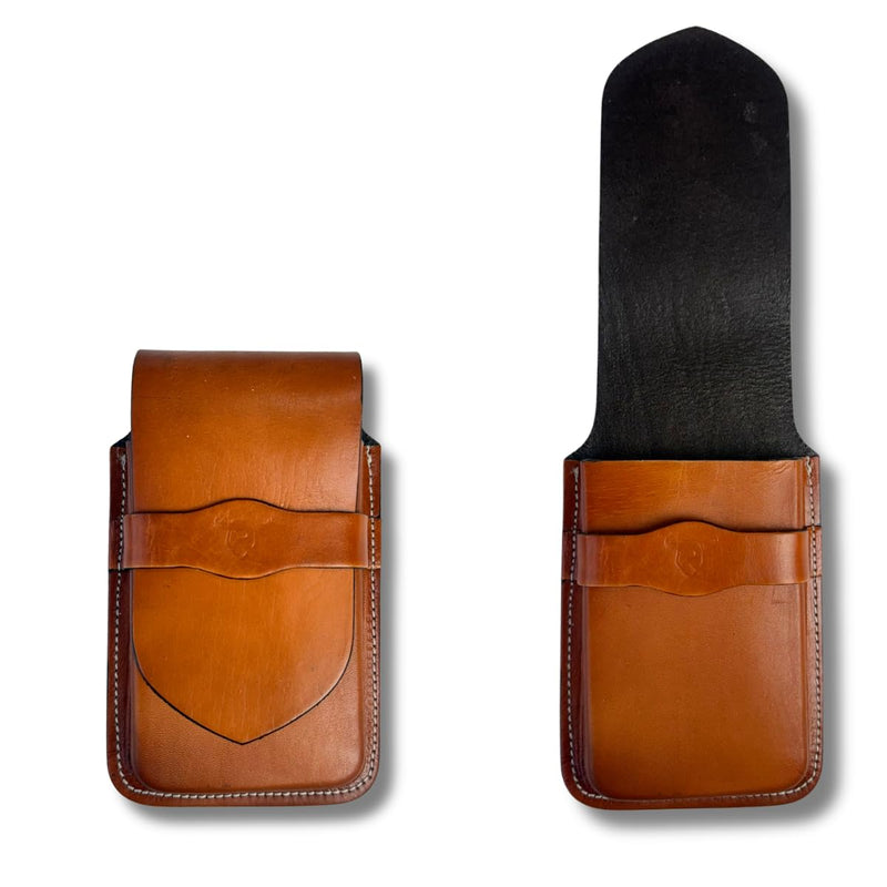 Leather Phone Holster for iPhone 17/16/15/14 Pro Max & Plus – Genuine Leather Belt Clip Cell Phone Case for Galaxy S25/S24/S23 Ultra & Plus – Handmade Belt Pouch for Men
