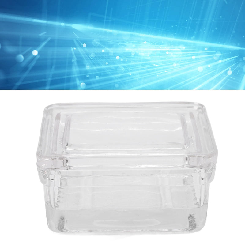 [AUSTRALIA] - Glass Staining Jar with Lid, Transparent Container, Sturdy (Glass with 10 Slides) Glas mit 10 Objektträgern Glass with 10 slides 