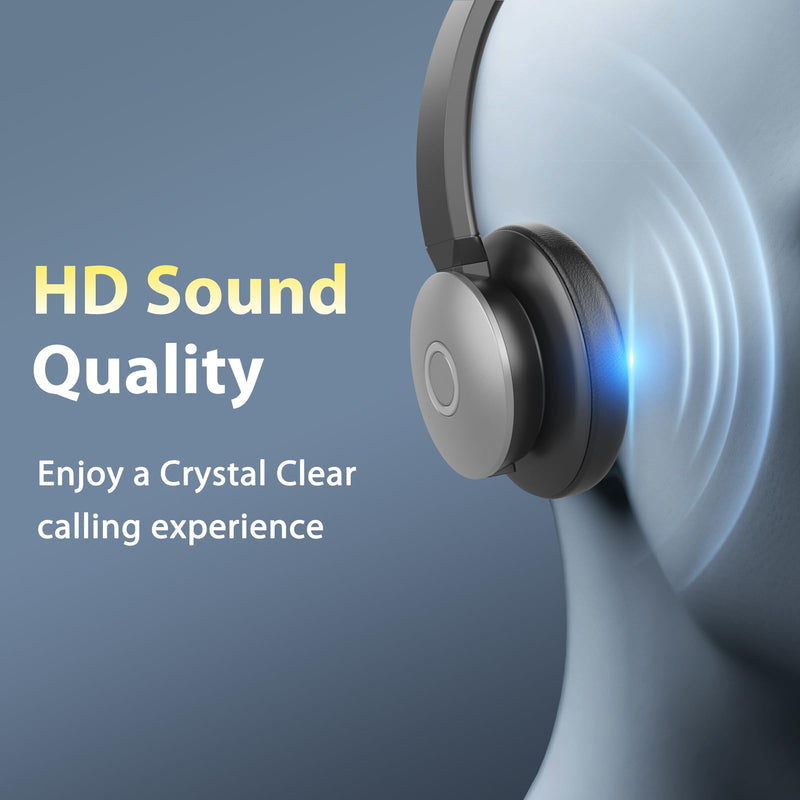 Earbay USB Headset with Microphone for PC, Headset with Mic, Computer Headset with Noise Canceling Microphone for Laptop, Wired Headphones with Mic for Home/Office/PC/Cell Phones Black&Grey