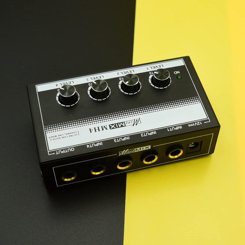 mix electronic organ accompaniment 6.35 ts 6.5 mm jack bass mono Microphone 1/4 inch Guitar mic Professional Sound Mixer Low-Noise Audio Amplifier for Keyboards Musical Instruments