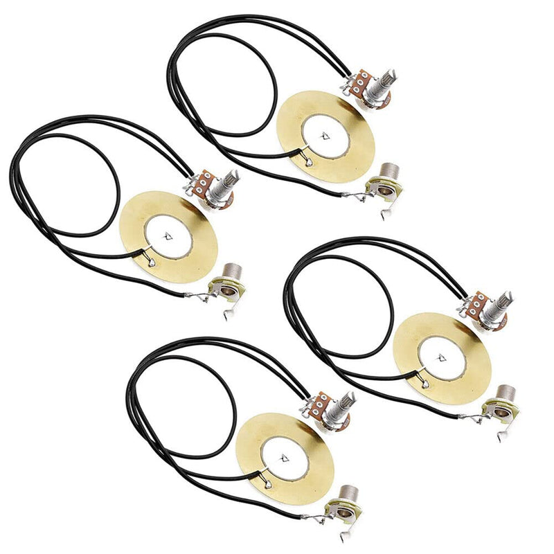 4PACKS 50MM Guitar Pickup Piezo Transducer Prewired Amplifier With 6.35MM Output