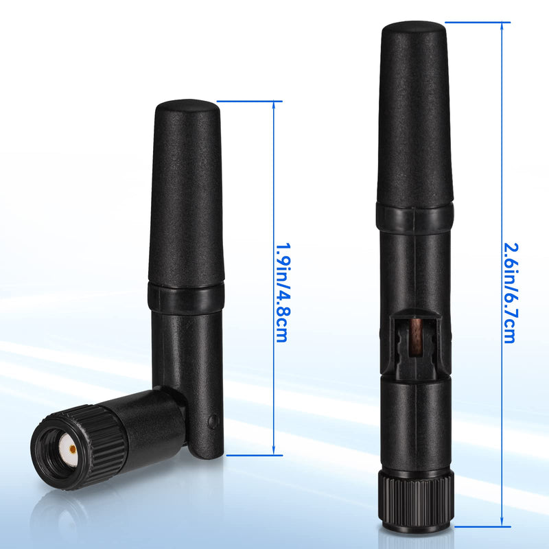 Eightwood Small WiFi Antenna Dual Band 2.4GHz 5GHz RP-SMA Antenna (2-Pack) | WiFi Antennas for PC Desktop Motherboard, PCIe WiFi Bluetooth Card, Wireless Router, Back Up Camera 2-pack antenna