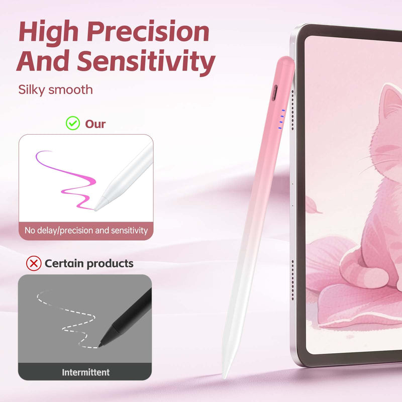 Kenkor Samsung Tablet Pen for Samsung Galaxy Tab A11+/A11/A9+/A9/A8/A7 Lite | Stylus Pen for Android Tablet/Phones, Fast Charge, Compatible with iPhone/Switch/OPPO/XiaoMi/Vivo/Poco X8 Pro, 4 POM Tip Gradient Pink