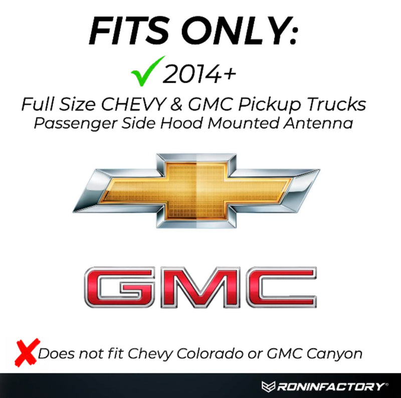 RONIN FACTORY Truck Antenna for Chevy Silverado & GMC Sierra Accessories (2014+) Anti Theft - Carwash Safe Short Replacement Antenna (5 Inch Flexible) 5 Inch TuffLock - 2014+ Chevy/GMC