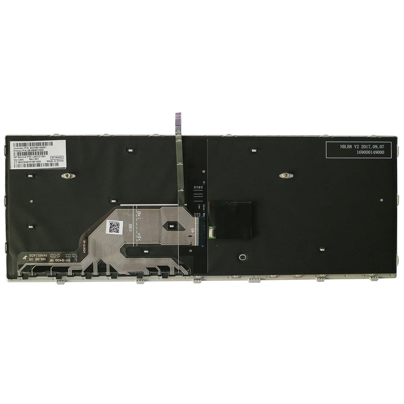 AUTENS Replacement US Keyboard for HP ProBook 640 G4 / 645 G4 / 640 G5 Laptop Silver Frame with Pointer Backlight