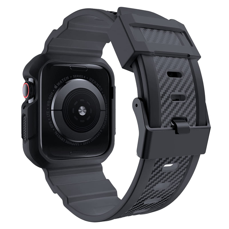OROBAY Compatible with Apple Watch Band with Case 41mm 40mm 38mm, Matte Black and Dark Gray