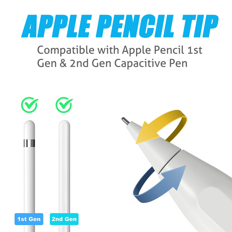 Ailun 3 Pack Apple Pencil Tips Replacement, Compatible with Apple Pencil 1st Gen and 2nd Gen, Penlike Metal Wear-Resistant Pen Needle Tip, Fine Point Precise Control White